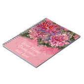 Dahlias bloemen roze waterverf notitieboek (Linkerzijde)