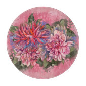 Dahlias bloemen roze waterverf Snijraad Snijplank (Voorkant)