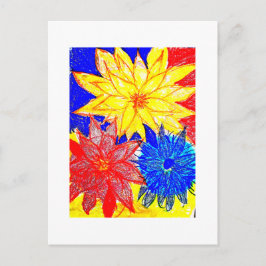 Dahlias Contrasting  Briefkaart