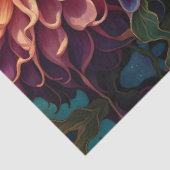 Dahlia's en iriserende blauwe groene vlinder tissuepapier (Detail)