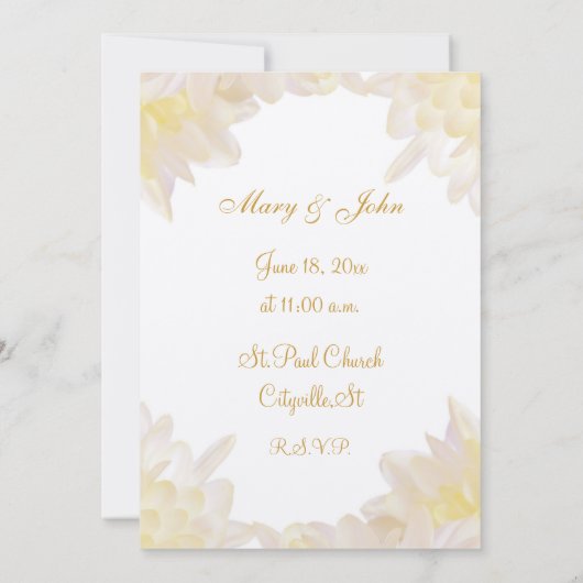 Dahlias Faire-part de mariage (Dos)