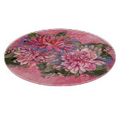 Dahlias fleurs rose aquarelle Planche à découper (Coin)