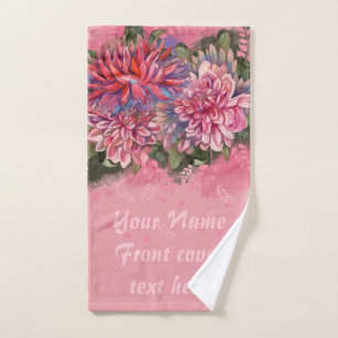 Dahlias flowers pink watercolor