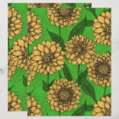 Dahlias in geel en groen (Voorkant / Achterkant)