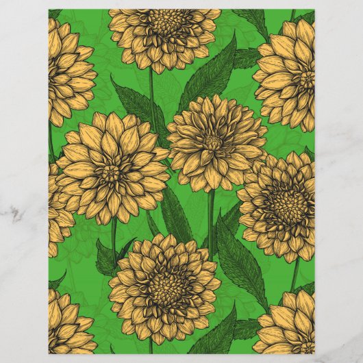 Dahlias in geel en groen (Voorkant)