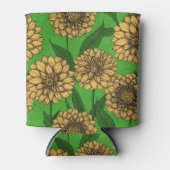 Dahlias in geel en groen blikjeskoeler (Voorkant)