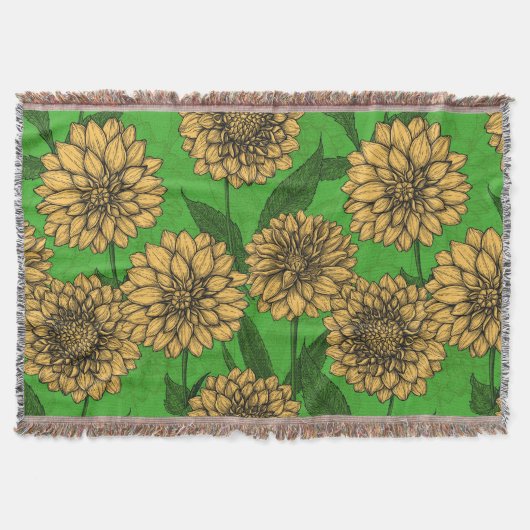 Dahlias in geel en groen deken (Voorkant)
