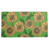 Dahlias in geel en groen kussensloop (Voorkant-Rechts)