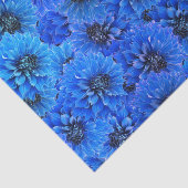 Dahlia's in koningsblauw - bloemontwerp, tissuepapier (Detail)
