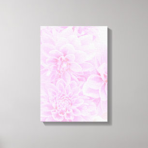 Dahlias in zacht roze canvas afdruk