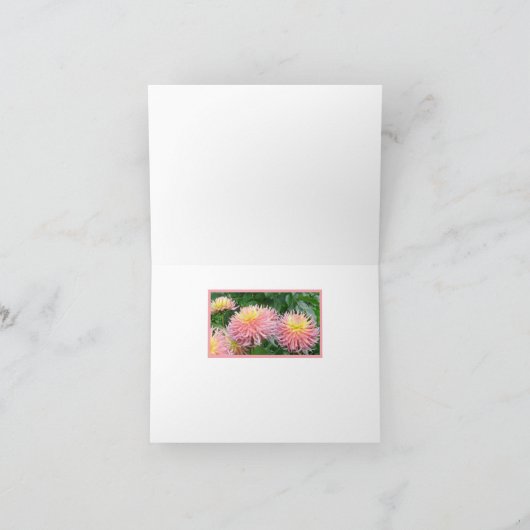 DAHLIAS ROSE ET JAUNE/ "COMMENT ÊTES-VOUS ?" CARTE (Intérieur)