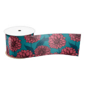 Dahlias Satin Ribbon Lint (Spoel)
