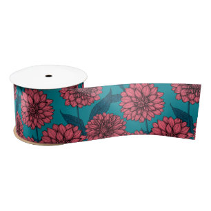Dahlias Satin Ribbon Lint