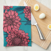 Dahlias Theedoek (Quarter Fold)