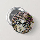 Dahlilah Ronde Button 5,7 Cm (Voorkant /achterkant)