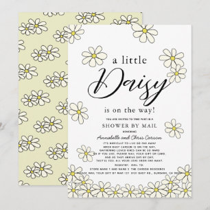 Dailing Daisies White Floral Baby shower per mail Kaart