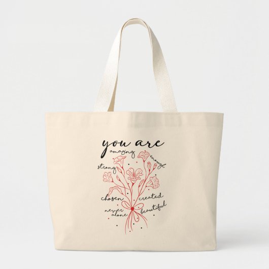 daily affirmation bag grote tote bag (Voorkant)