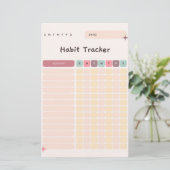 Daily Checklist Habit Tracker voor activiteiten Briefpapier (Staand voorkant)