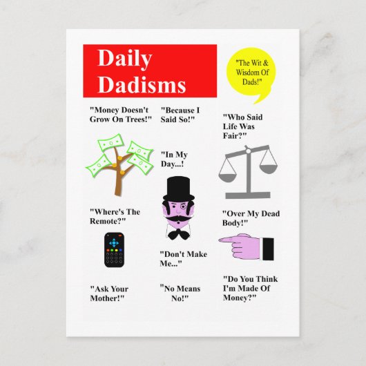 Daily Dadisms Briefkaart (Voorkant)