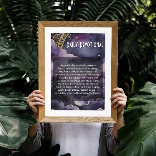 Daily Devotional Purple Night Sky Pagan Prayer Poster