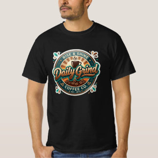 Daily Grind Coffee Co – Retro Vintage Cafe-badge T-shirt
