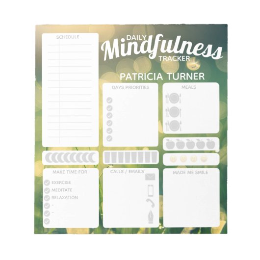 Daily Mindfulness habit tracker Dry Erase Board Notitieblok (Voorkant)