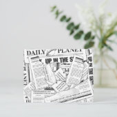 Daily Planet Pattern - White Briefkaart (Staand voorkant)