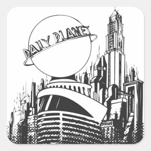 Daily Planet Vierkante Sticker (Voorkant)