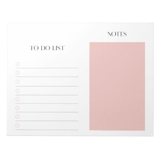 Daily Planner Checklist Scheur weg Roze Notitieblok (Voorkant)
