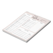 Daily Planner Chic Script Blush Beige Notitieblok (Gedraaid)
