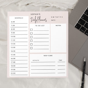 Daily Planner Chic Script Blush Beige Notitieblok
