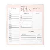 Daily Planner Chic Script Blush Pink Notitieblok (Voorkant)