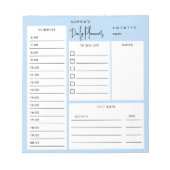 Daily Planner Chic Script Light Blue Notitieblok (Voorkant)