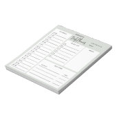 Daily Planner Chic Script Light Sage Green Notitie Notitieblok (Gedraaid)