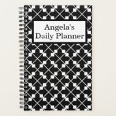 "Daily Planner" Diagonal Abstrait noir et blanc (Devant)