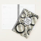 "Daily Planner" Flèche et cercles Noir & Blanc (Devant avec enveloppe)
