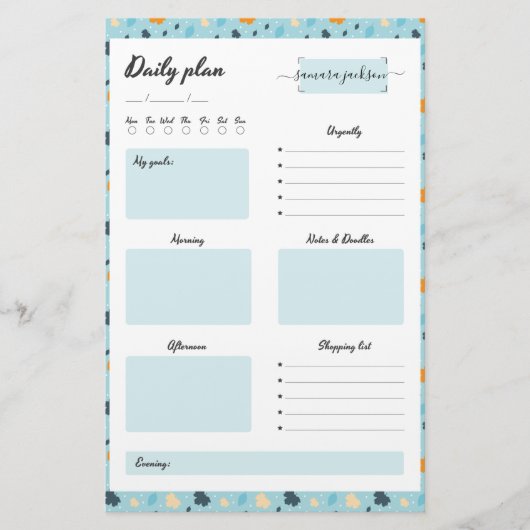 Daily Planner gepersonaliseerd schattig elegant - Briefpapier (Voorkant)