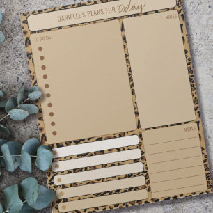 Daily Planner Leopard Print Notes maaltijden om li Notitieblok