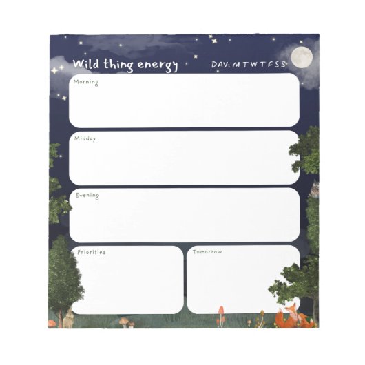 Daily Planner Notepad - Night Forest design Notitieblok (Voorkant)
