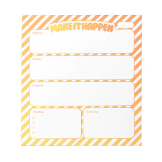 Daily Planner Notepad - Yellow Striped Notitieblok