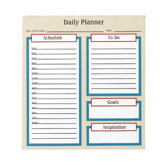 Daily Planner Notitieblok (Voorkant)