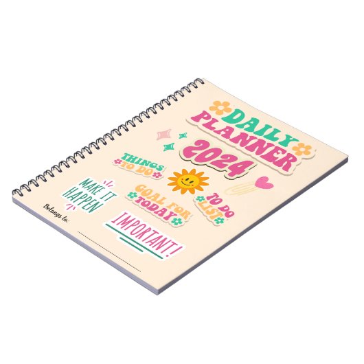 Daily Planner Notitieboek met Happy Face Sun (Linkerzijde)