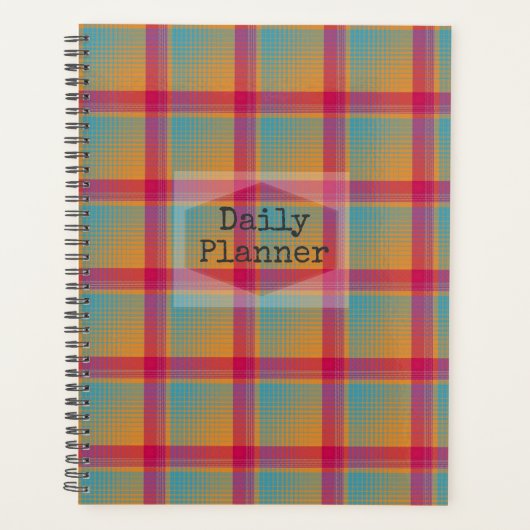 Daily Planner - oranje, aqua en roze - HAMbWG (Voorkant)