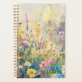 Daily Planner – Personalized Watercolor Wildflower (Devant)