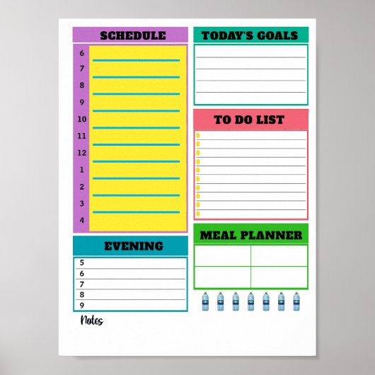 Daily Planner Sheet Poster (Voorkant)