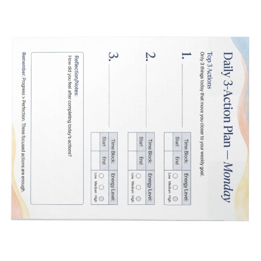 Daily Planner – Smart to do list | Monday Notitieblok (Voorkant)