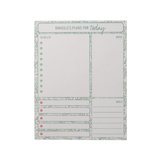 Daily Planner Winter Greenery Noteer maaltijden om Notitieblok (Gedraaid)