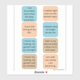 Daily Positive Affirmations- 8 Wellness Stickers