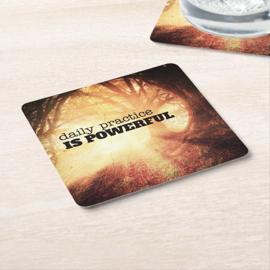 Daily Practice Vierkante Kartonnen Onderzetter (Schuin)