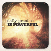 Daily Practice Vierkante Kartonnen Onderzetter (Voorkant)